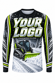 Lime Patrol C custom snow removal crew uniform, long sleeve front view