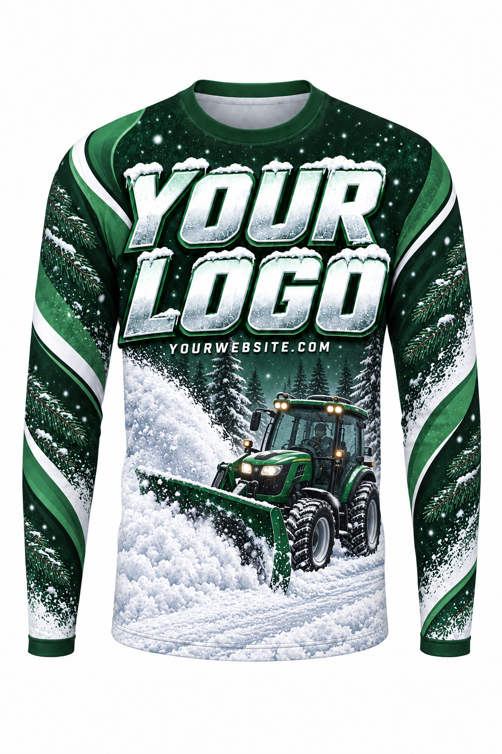 Pine Guard A custom snow removal crew uniform, long sleeve front view