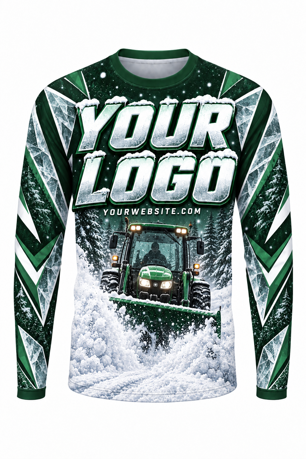 Pine Guard B custom snow removal crew uniform, long sleeve front view