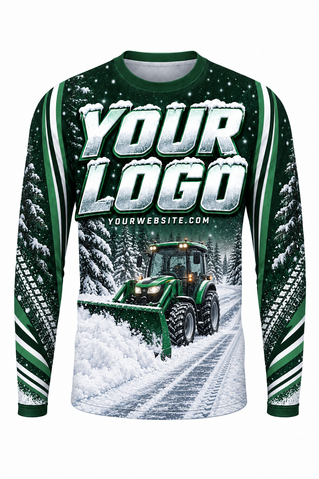 Pine Guard C custom snow removal crew uniform, long sleeve front view