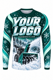Teal Glacier A custom snow removal crew uniform, long sleeve front view