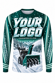 Teal Glacier C custom snow removal crew uniform, long sleeve front view