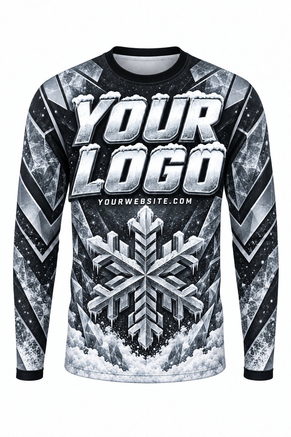 Graphite Ice B custom snow removal crew uniform, long sleeve front view