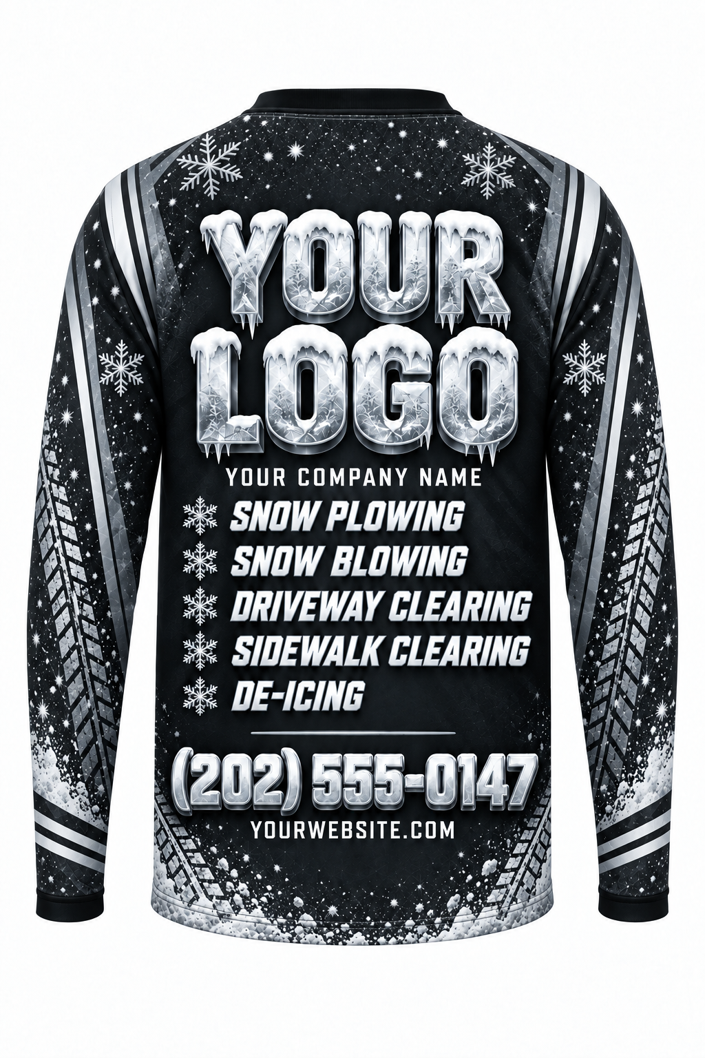 Graphite Ice C custom snow removal crew uniform, long sleeve back view