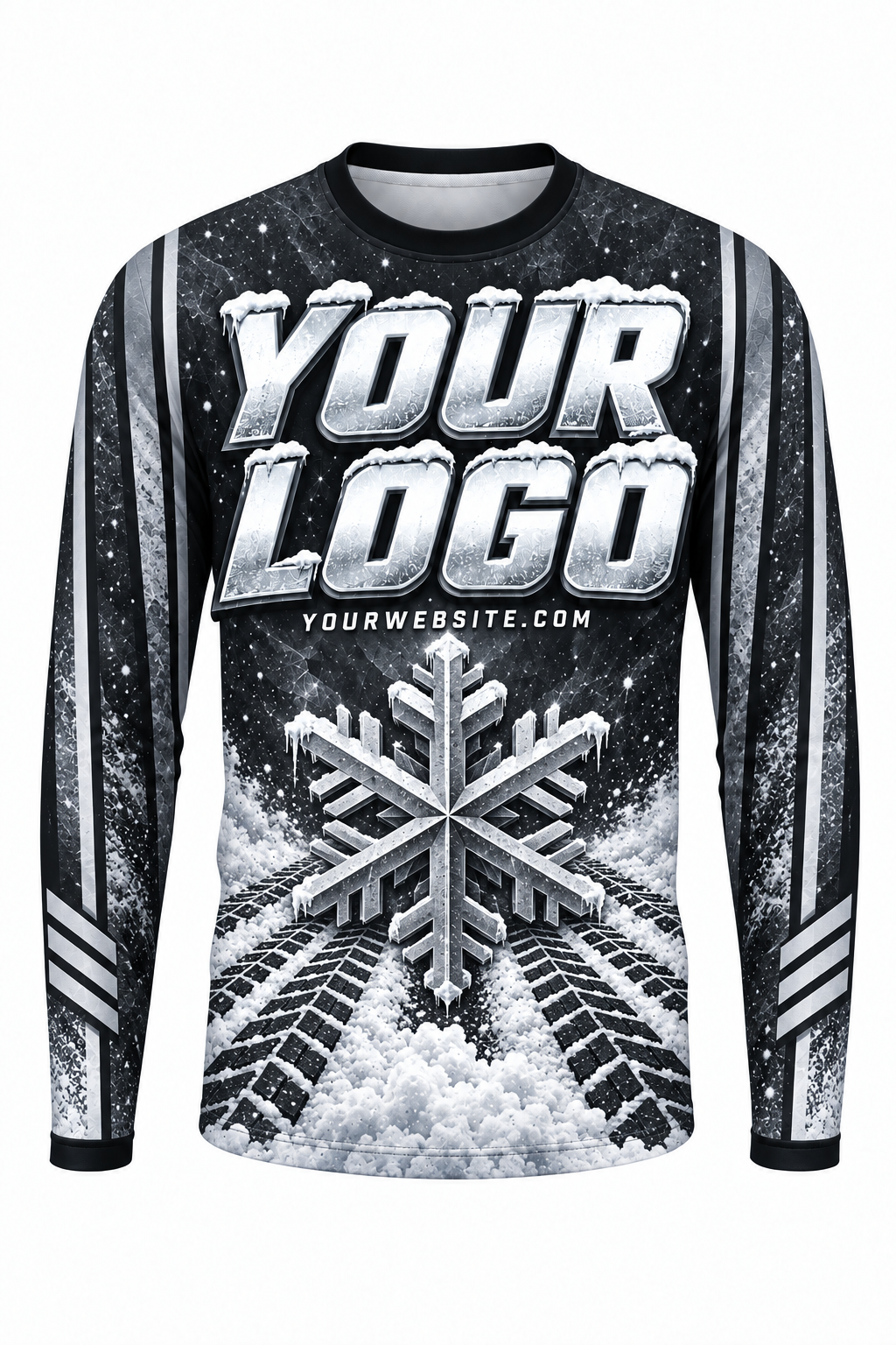 Graphite Ice C custom snow removal crew uniform, long sleeve front view