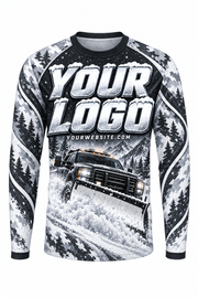 Arctic Camo A custom snow removal crew uniform, long sleeve front view