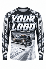 Arctic Camo C custom snow removal crew uniform, long sleeve front view