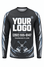 Graphite Shovel custom snow removal crew uniform, long sleeve front view