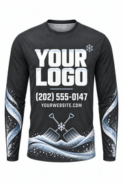 Graphite Shovel Drift custom snow removal crew uniform, long sleeve front view