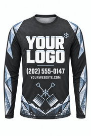Graphite Shovel Ridge custom snow removal crew uniform, long sleeve front view