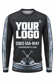 Graphite Shovel Trail custom snow removal crew uniform, long sleeve front view