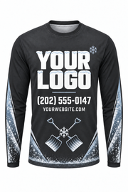 Graphite Shovel Frost custom snow removal crew uniform, long sleeve front view