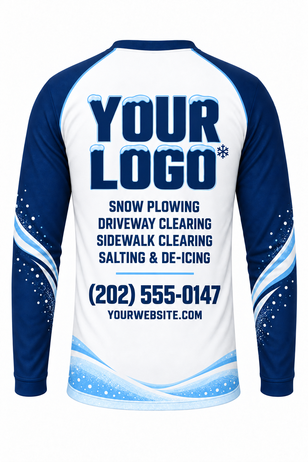 Arctic Blower custom snow removal crew uniform, long sleeve back view
