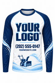 Arctic Blower custom snow removal crew uniform, long sleeve front view