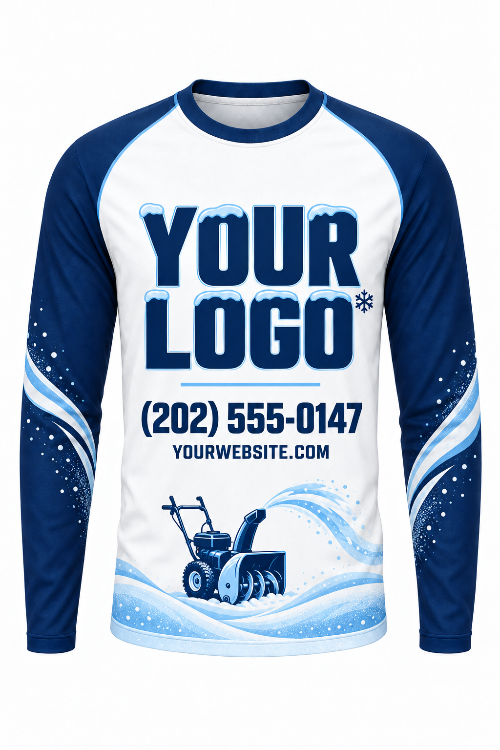Arctic Blower custom snow removal crew uniform, long sleeve front view