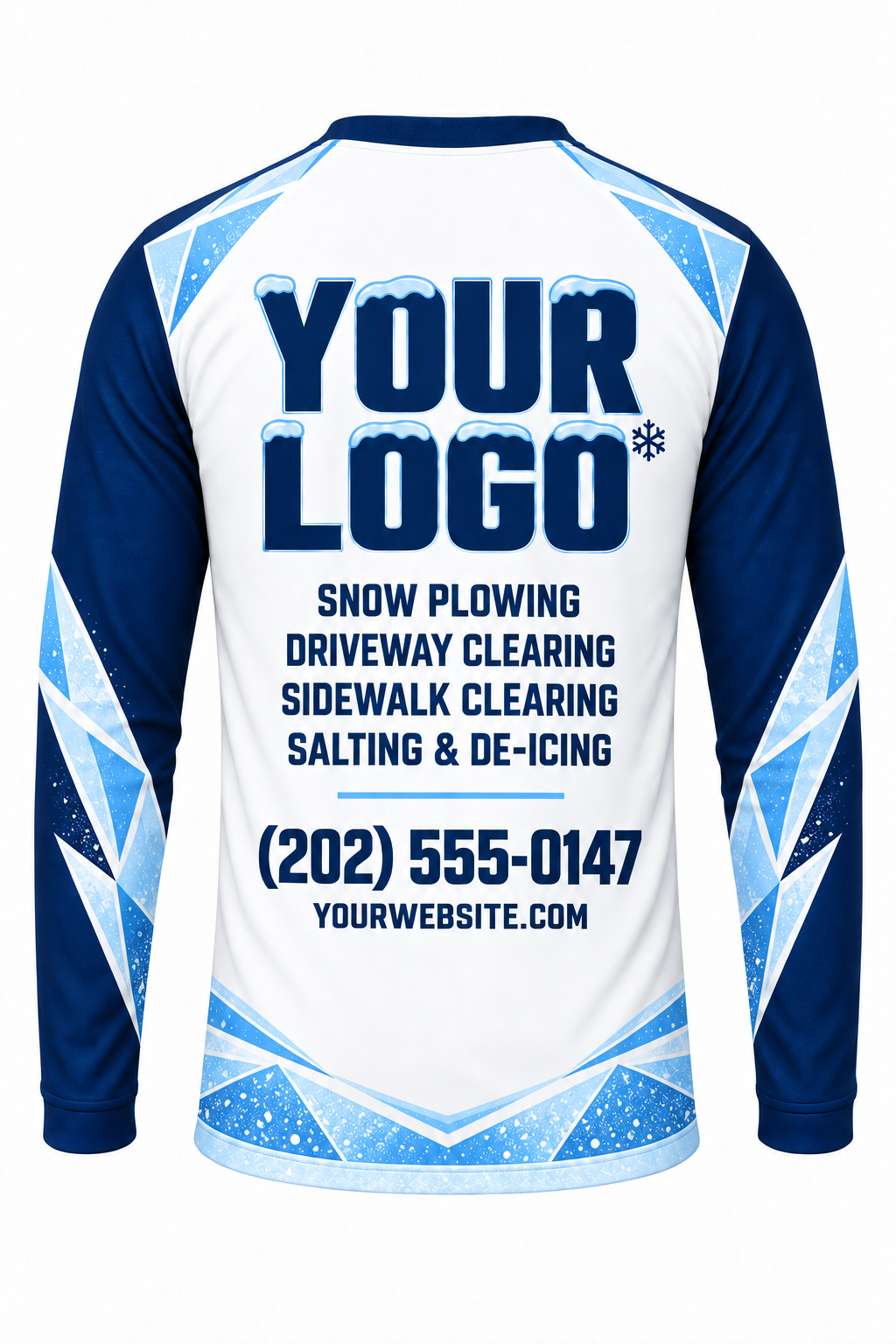 Arctic Blower Ridge custom snow removal crew uniform, long sleeve back view