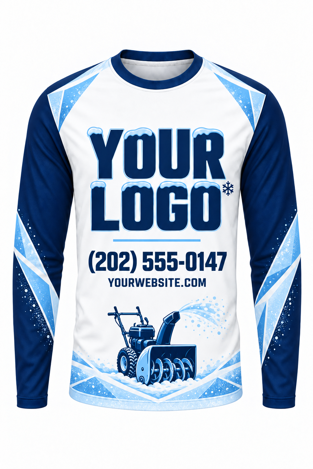 Arctic Blower Ridge custom snow removal crew uniform, long sleeve front view