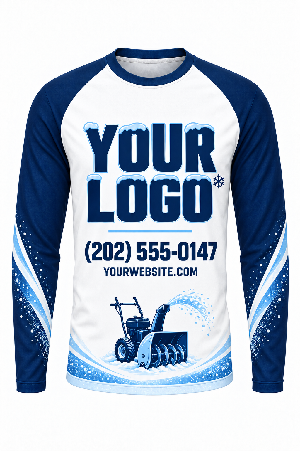 Arctic Blower Frost custom snow removal crew uniform, long sleeve front view