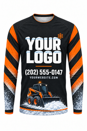 Midnight Loader custom snow removal crew uniform, long sleeve front view