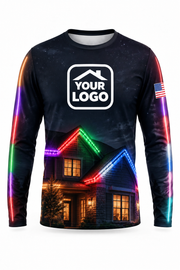 Every Holiday Roofline Christmas light installer crew uniform, long sleeve front view