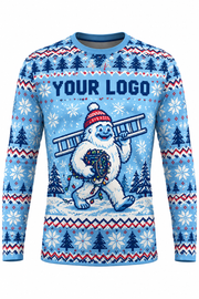 Yeti Crew ugly Christmas sweater crew uniform, long sleeve front view