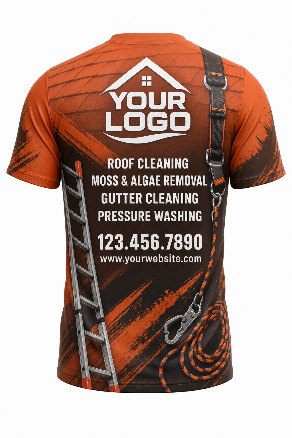 Terracotta Roof Gear custom roof cleaning crew uniform t-shirt — back (tee-back)