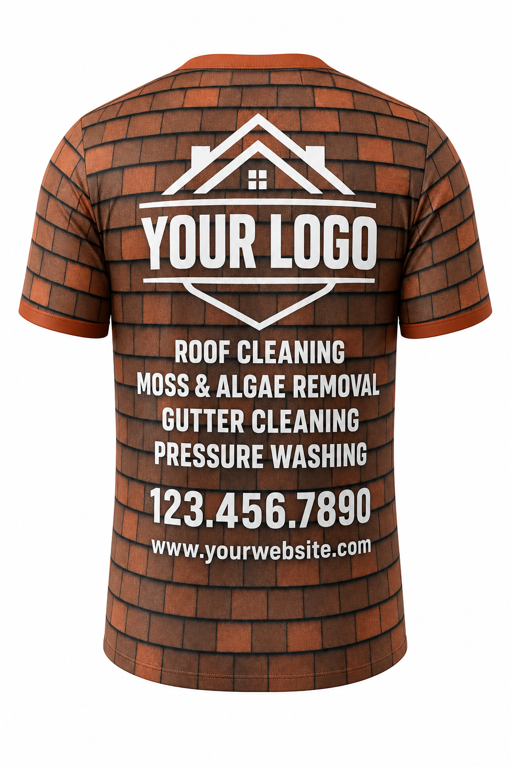 Terracotta Shingle custom roof cleaning crew uniform t-shirt — back (tee-back)