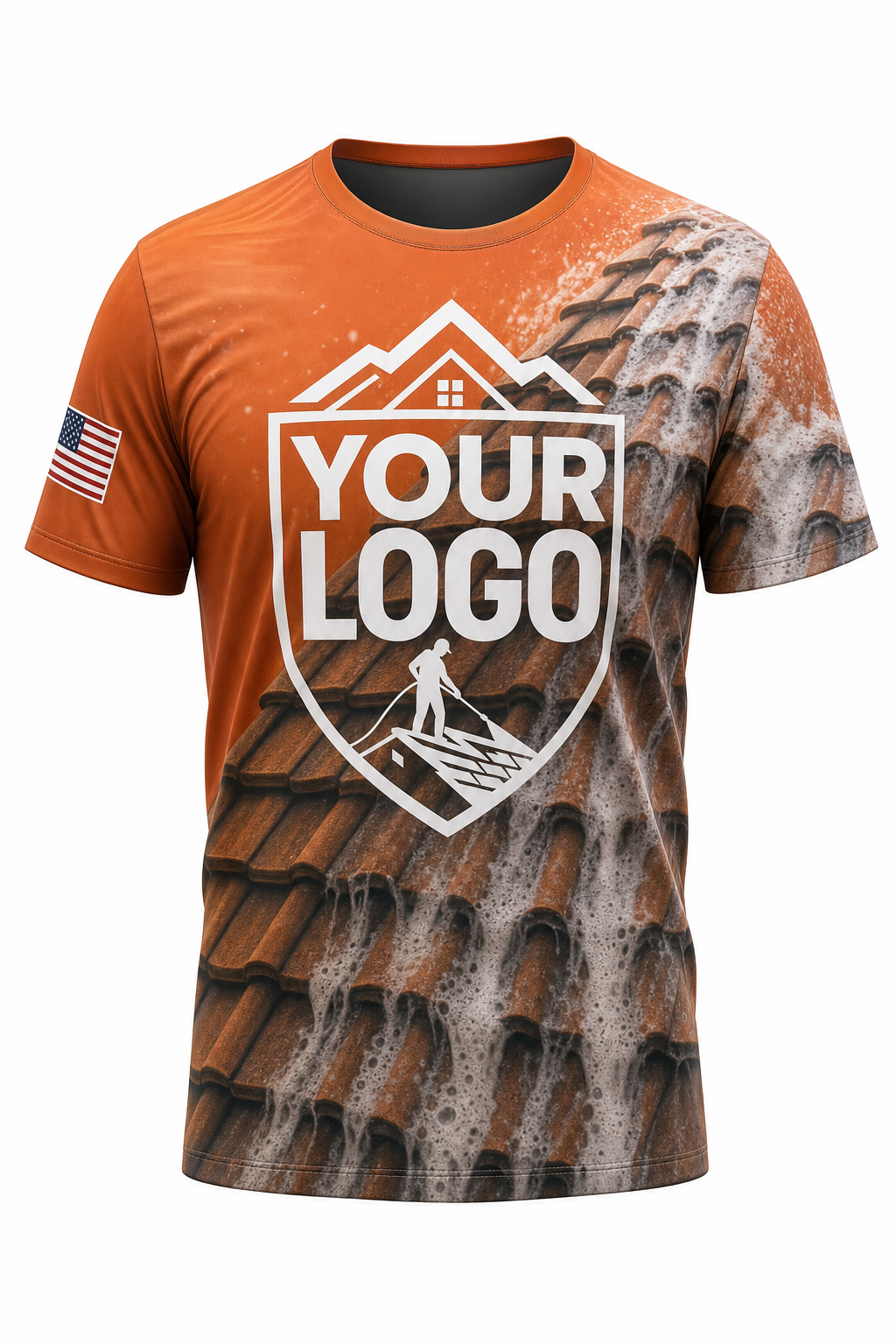 Terracotta Soft-Wash custom roof cleaning crew uniform t-shirt — front (tee-front)