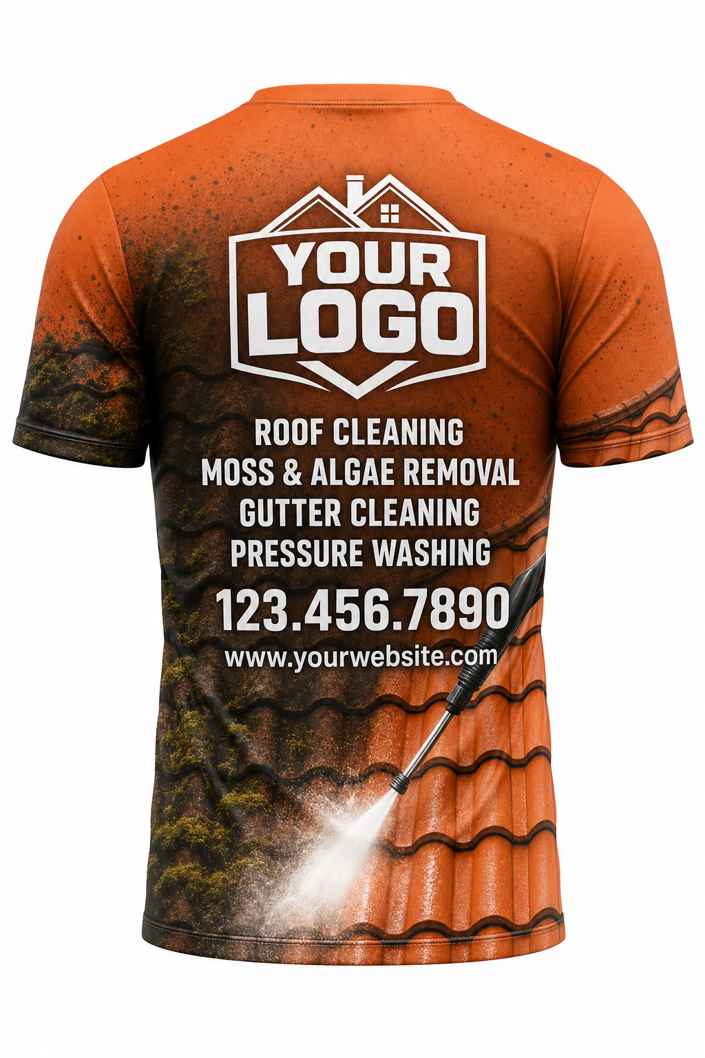 Terracotta Spray Jet custom roof cleaning crew uniform t-shirt — back (tee-back)