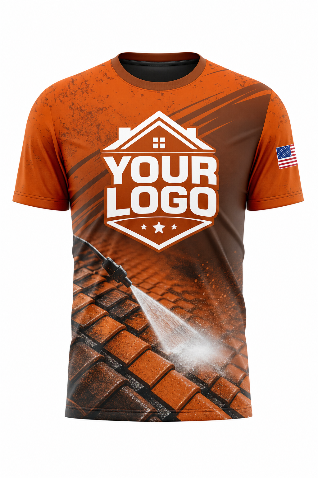 Terracotta Spray Jet custom roof cleaning crew uniform t-shirt — front (tee-front)