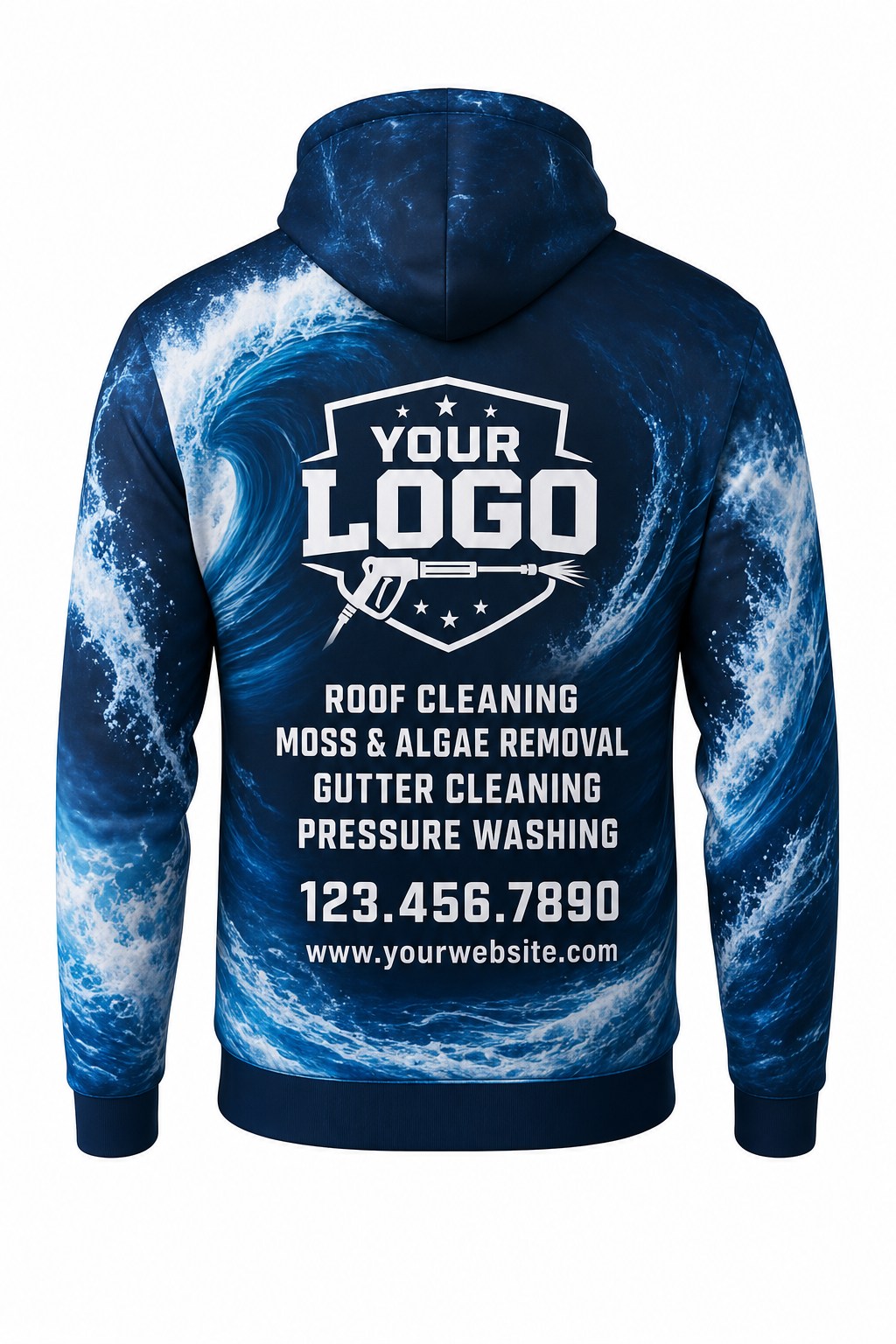 Tidal Power custom roof cleaning & pressure washing crew uniform Hoodie — back