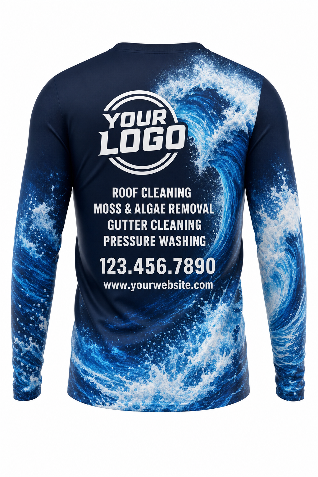 Tidal Power custom roof cleaning & pressure washing crew uniform Long Sleeve — back