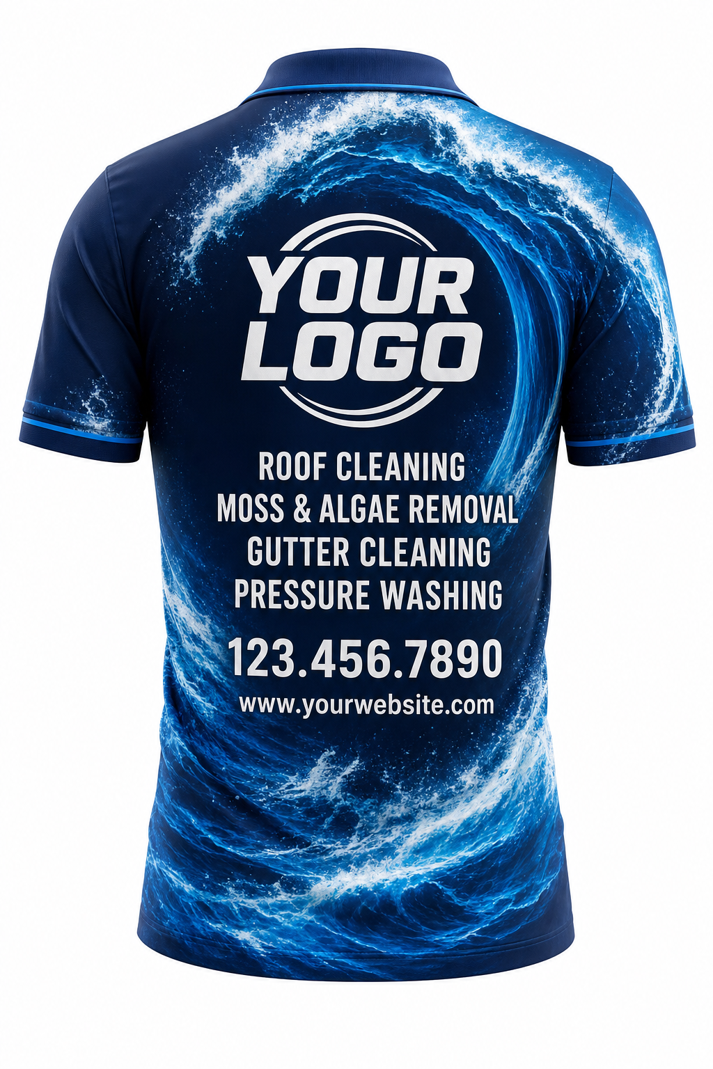 Tidal Power custom roof cleaning & pressure washing crew uniform Polo — back