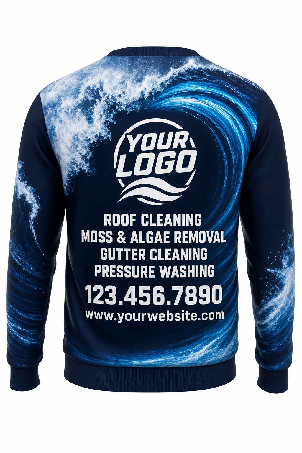 Tidal Power custom roof cleaning & pressure washing crew uniform Sweatshirt — back