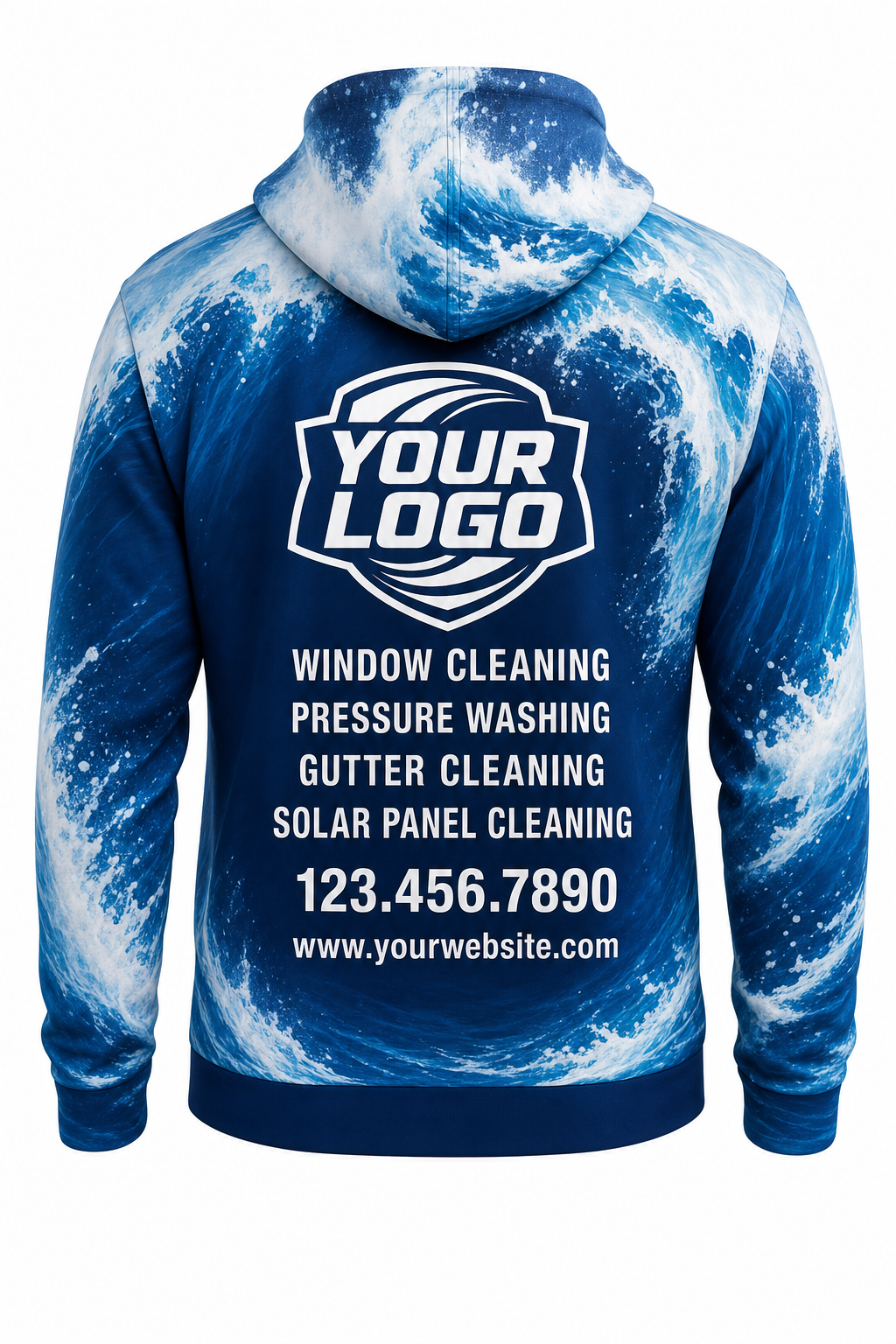 Tidal Wave custom window cleaning crew uniform hoodie — back (hoodie-back)
