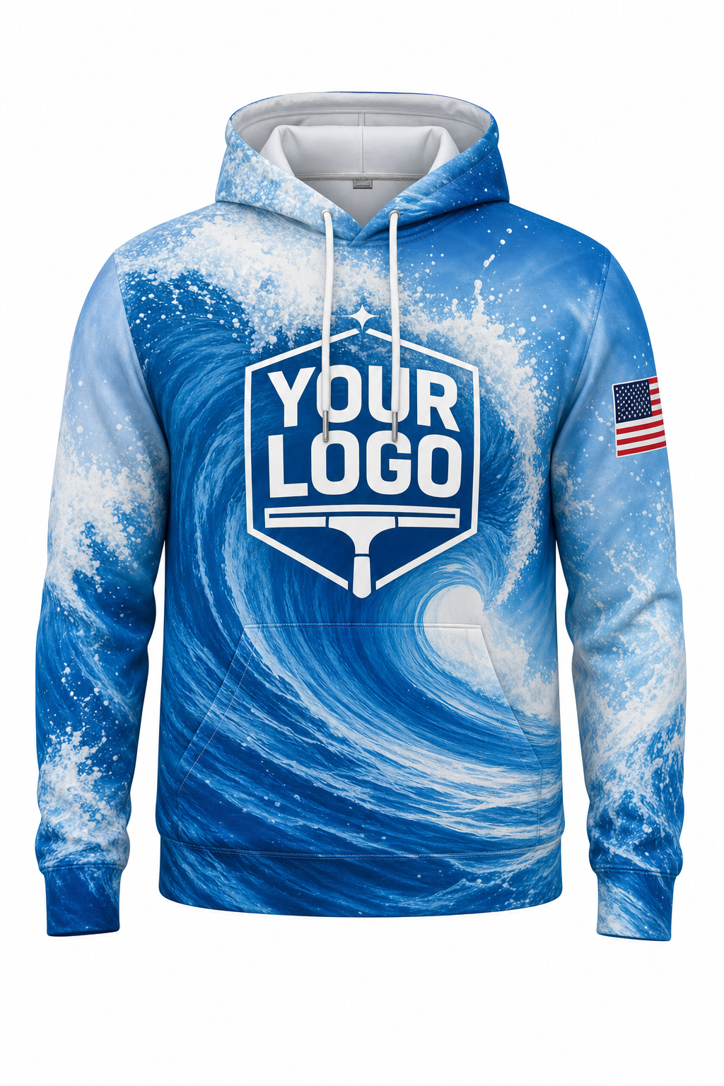 Tidal Wave custom window cleaning crew uniform hoodie — front (hoodie-front)