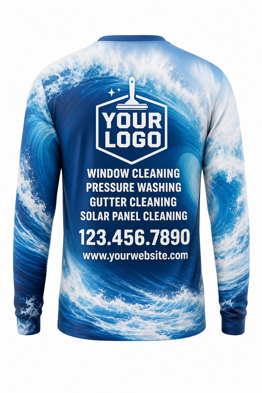 Tidal Wave custom window cleaning crew uniform sweatshirt — back (sweatshirt-back)