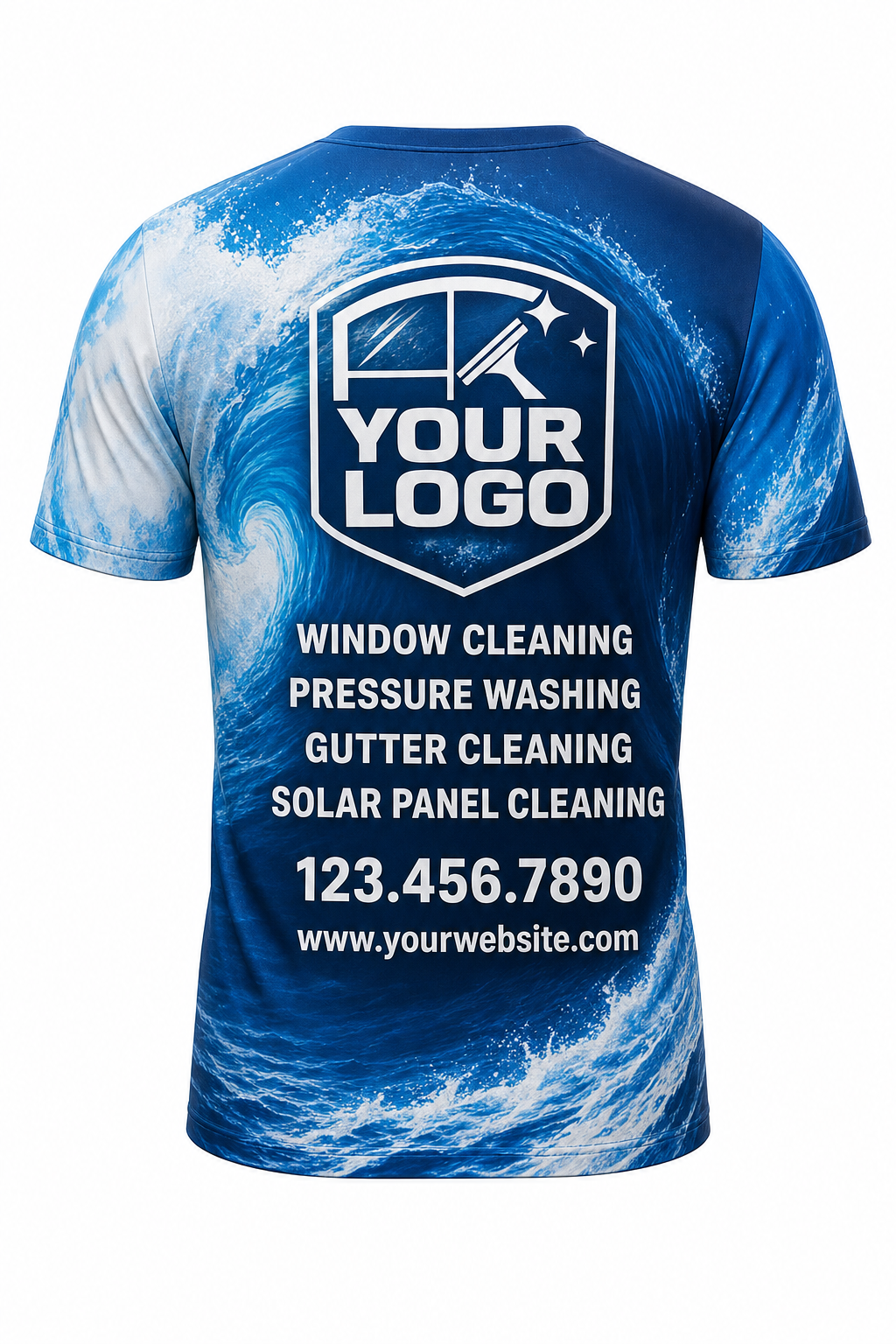 Tidal Wave custom window cleaning crew uniform t-shirt — back (tee-back)