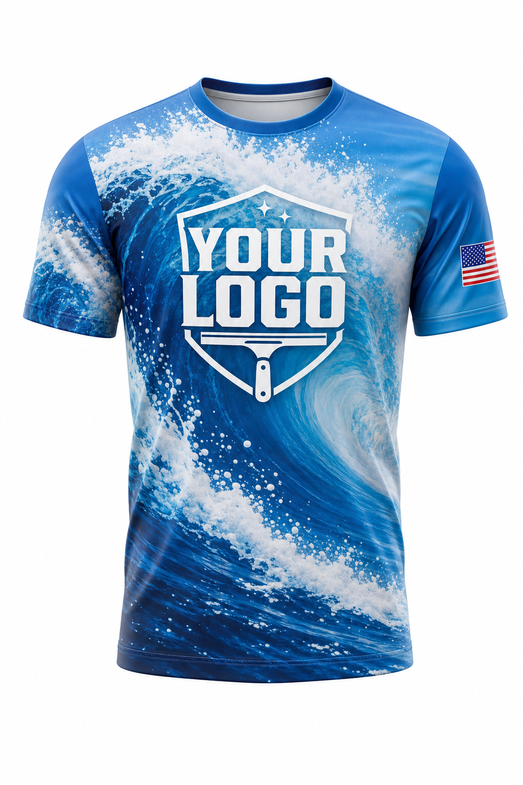 Tidal Wave custom window cleaning crew uniform t-shirt — front (tee-front)