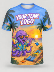 Tiki Octopus custom cornhole team jersey, front