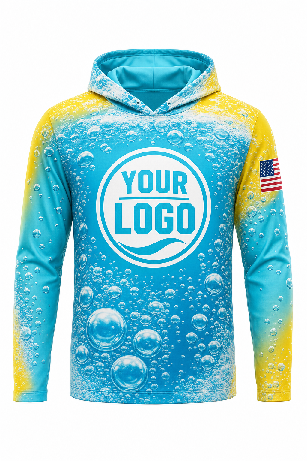 Tropical Bubbles custom pool cleaning crew uniform hoodie — front (hoodie-front)