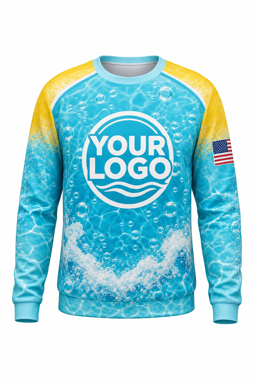 Tropical Bubbles custom pool cleaning crew uniform sweatshirt — front (sweatshirt-front)