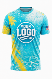 Tropical Bubbles custom pool cleaning crew uniform t-shirt — front (tee-front)