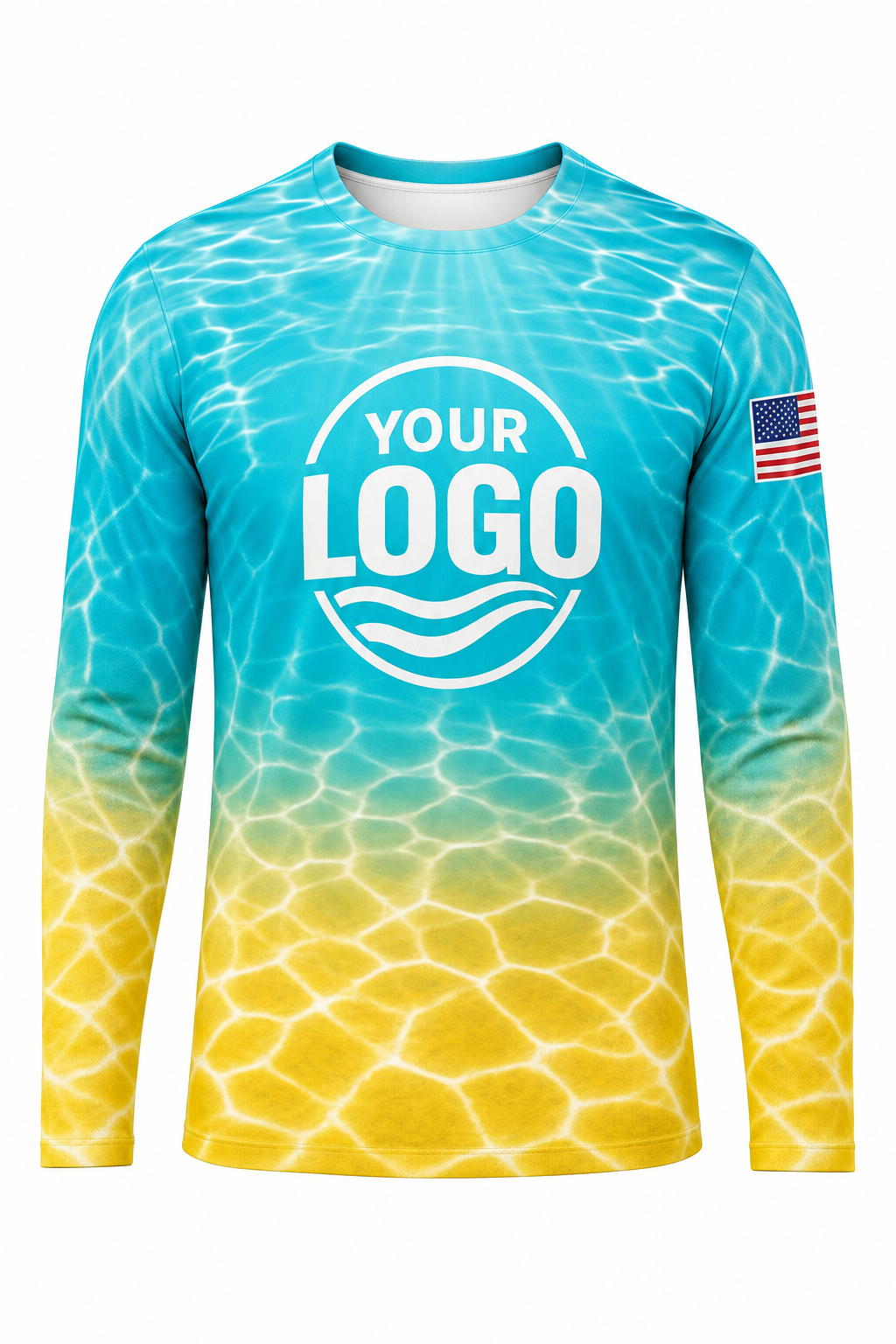 Tropical Caustics custom pool cleaning crew uniform long-sleeve shirt — front (longsleeve-front)