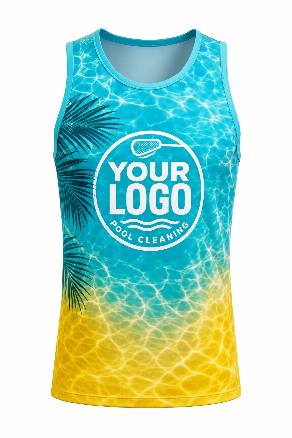 Tropical Caustics custom pool cleaning & service crew uniform Tank Top — front