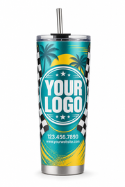 Tropical Checker custom pedicab crew uniform Tumbler — front