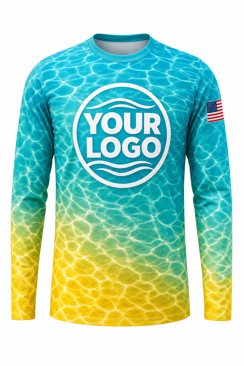 Tropical Ripple custom pool cleaning crew uniform long-sleeve shirt — front (longsleeve-front)
