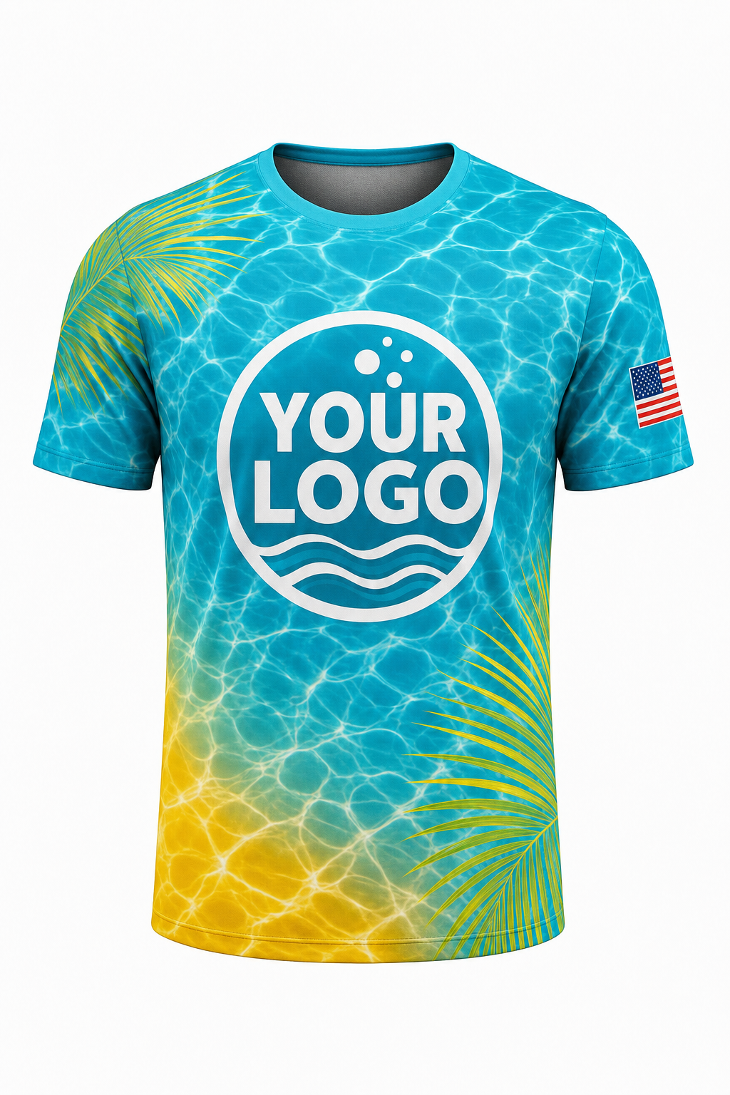 Tropical Ripple custom pool cleaning crew uniform t-shirt — front (tee-front)