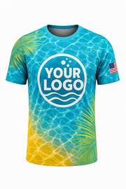 Tropical Ripple custom pool cleaning crew uniform t-shirt — front (tee-front)