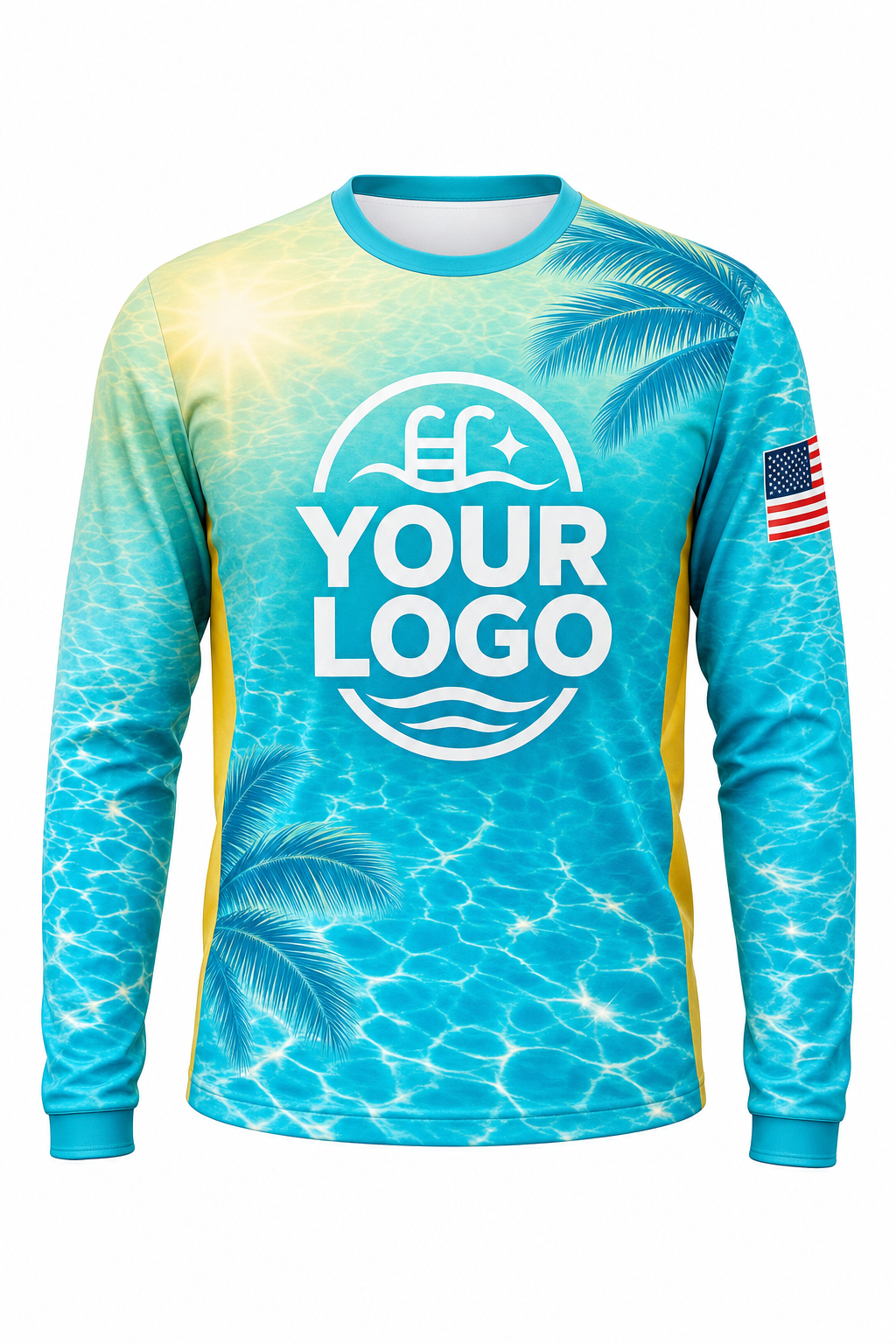 Tropical Sun Sparkle custom pool cleaning crew uniform sweatshirt — front (sweatshirt-front)